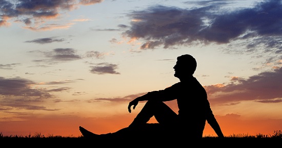 Outdoor solitude for young man