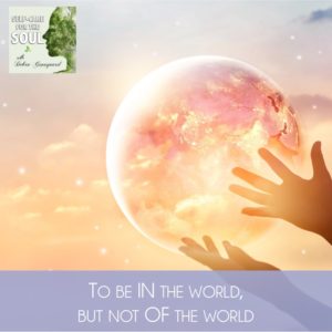 To be IN the world, not OF the world